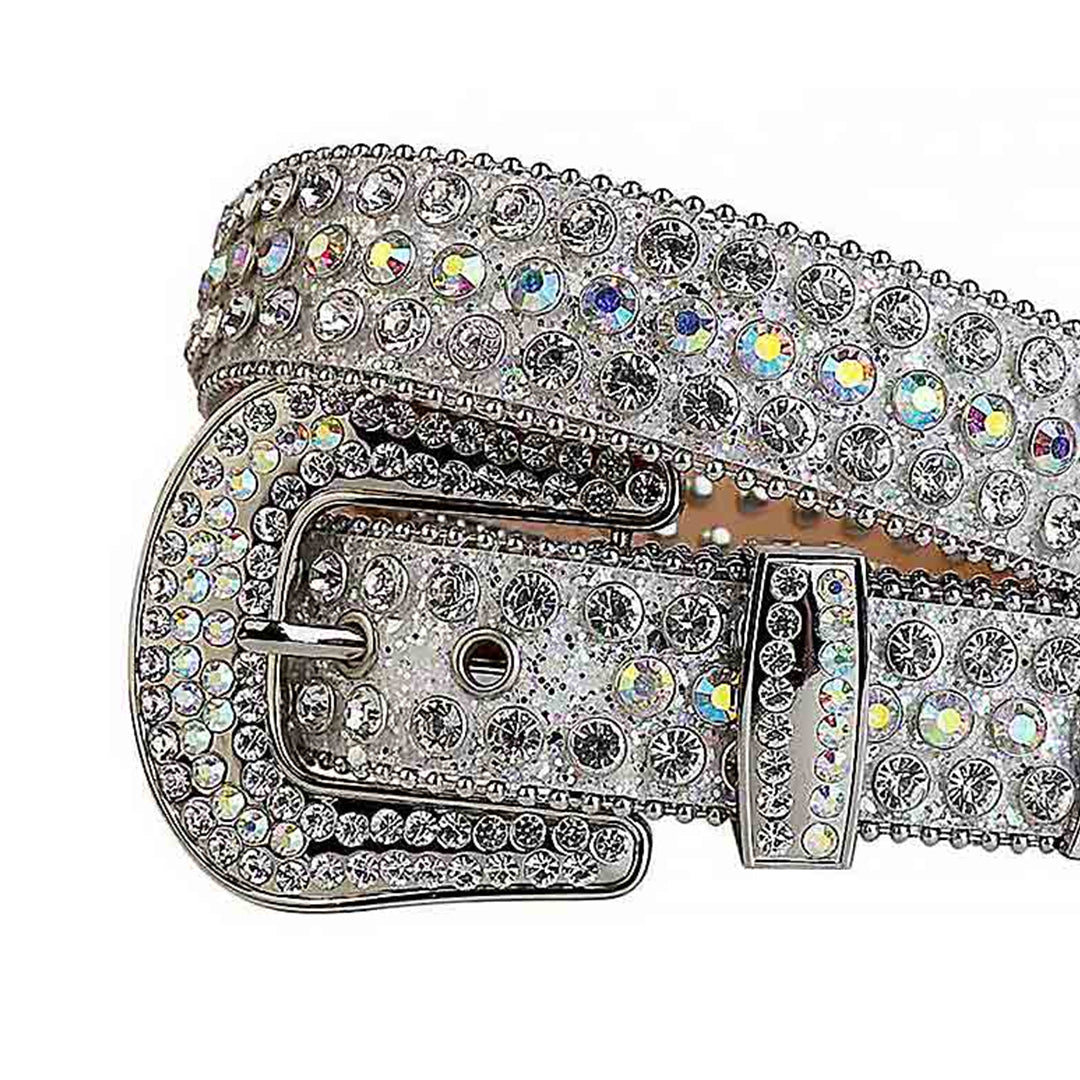 Silver Strap With Silver Studded Rhinestone Belt