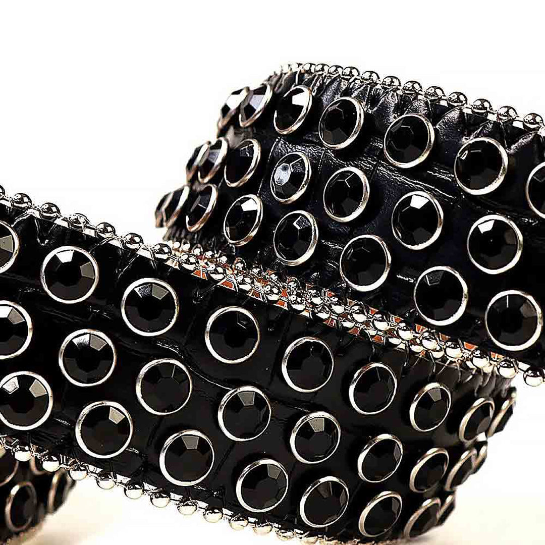 All Black Rhinestone Belt