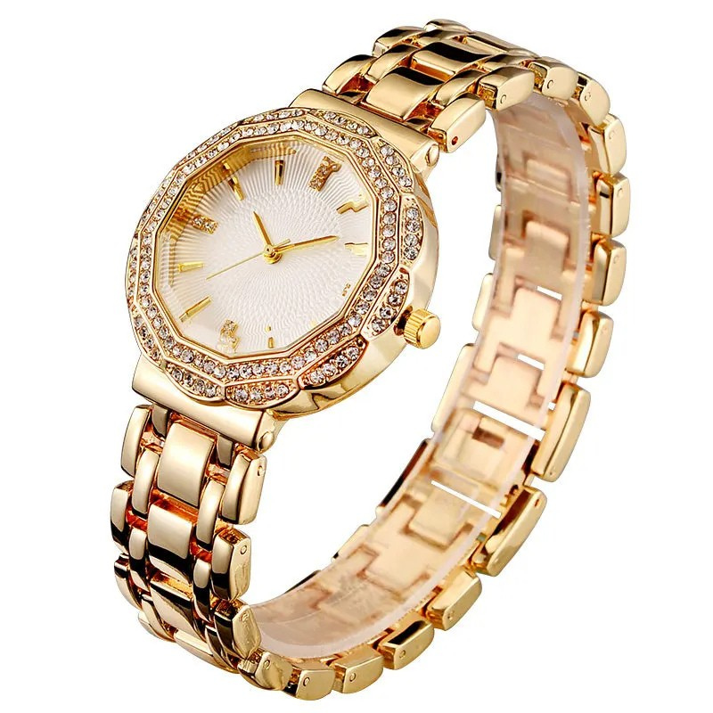 Women's Diamond Stainless Steel Quartz Watch Elegant & Stylish