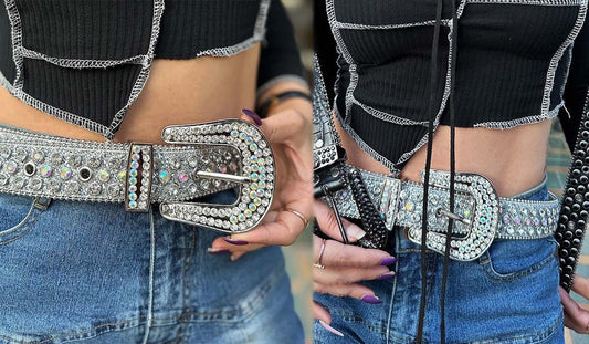 How to Wear a Rhinestone Belt with Denim Jeans?