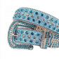 Blue Strap With Blue & Crystal Studded Rhinestone Belt