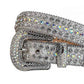 Silver Strap With Silver Studded Rhinestone Belt