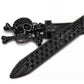 Metal Skull Buckle Black Strap With Black Studded Rhinestone Belt