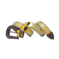 Skull Buckle Yellow Strap With Multi & Crystal Studded Rhinestone Belt