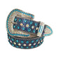 Sky And Chromatic Rhinestone Belt With Chromatic Textured strap