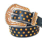Orange Rhinestone Belt With Black strap