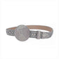 Globe Buckle With Silver & Crystal Studded Rhinestone Belt