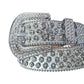 Diamond Rhinestone Belt With Gray Glitter Strap