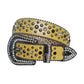Diamond Rhinestone And Black Studs Belt With Yellow strap