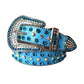 Blue And Chromatic Rhinestone Belt With Blue Strap