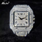 Iced-Out Men's Quartz Watch with CZ & Moissanite Stones