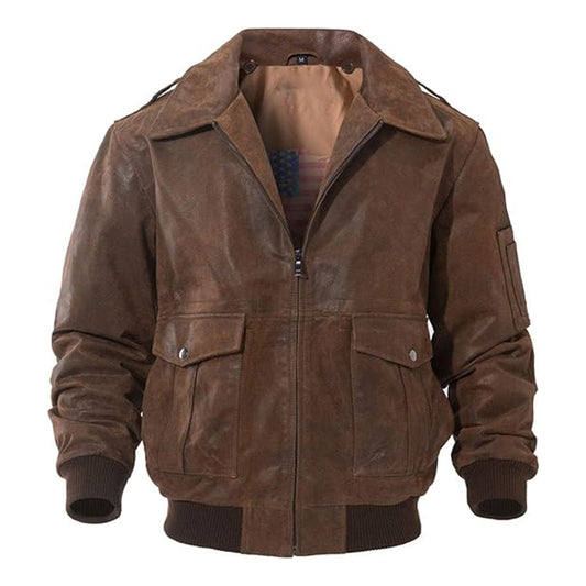 Men's Air Force Flight Bomber Leather Jacket-Men's Bomber Jacket-Premium Leather Store
