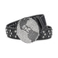 Globe Buckle With Black & Crystal Studded Rhinestone Belt