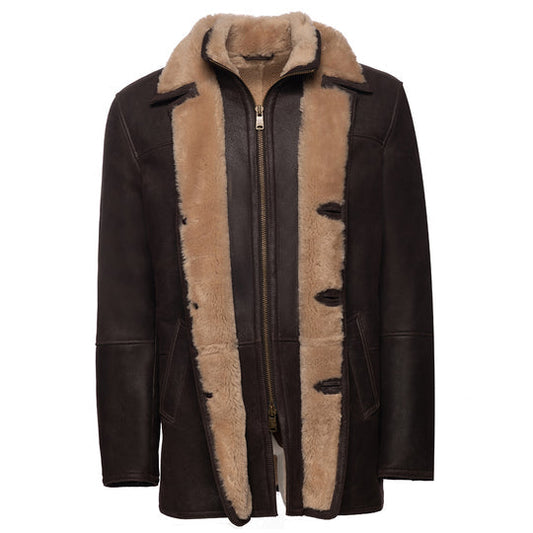 Brown Alex's Shearling Leather Coat