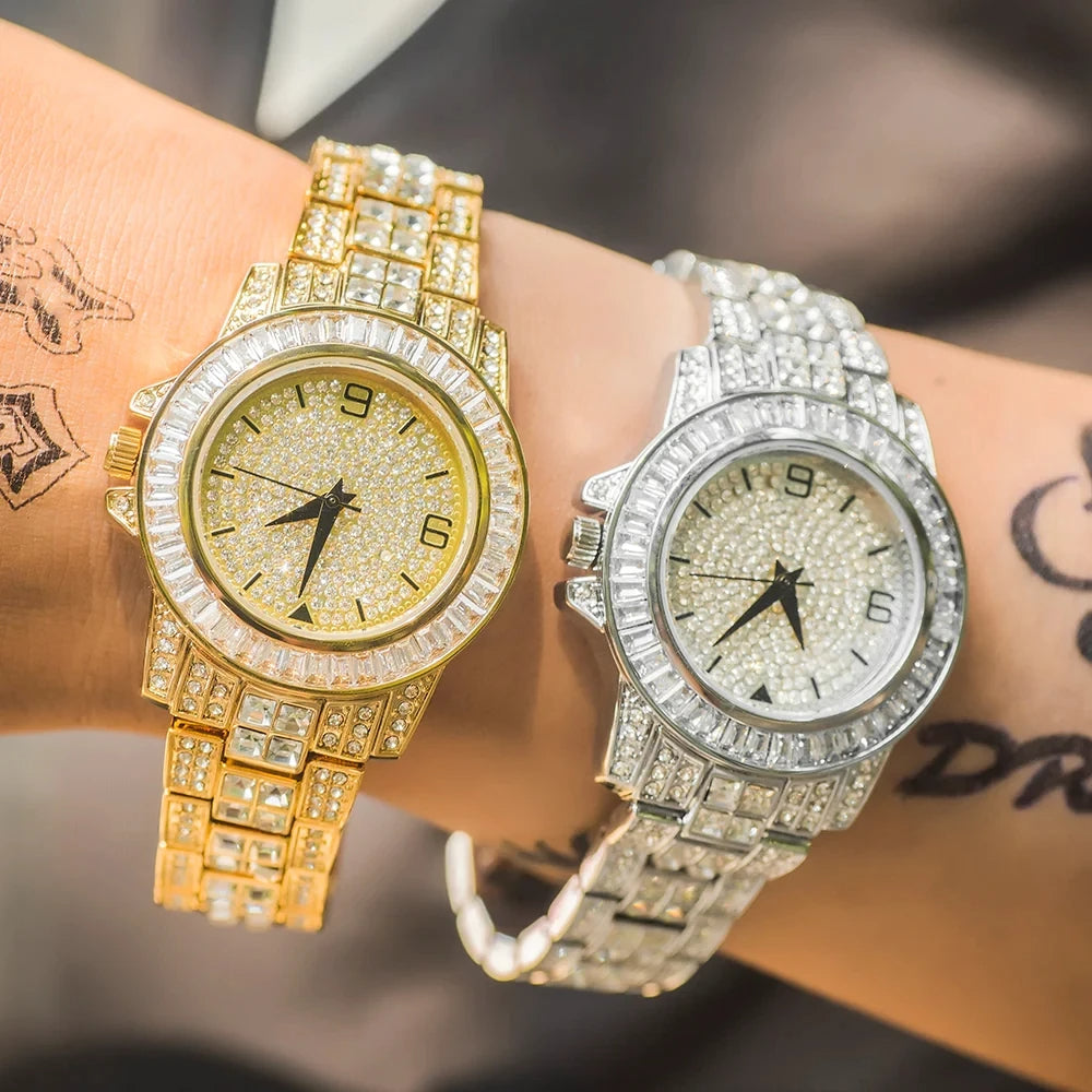 Slim Iced Out Rhinestone Watch Unisex