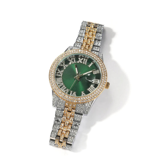 Luxury Two-Tone Rhinestone Quartz Watch