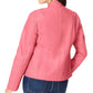 Women's Pink Zip Front Leather Jacket-Women Leather Jacket-Premium Leather Store