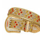 Multi Crystal Rhinestone Belt Gold Strap