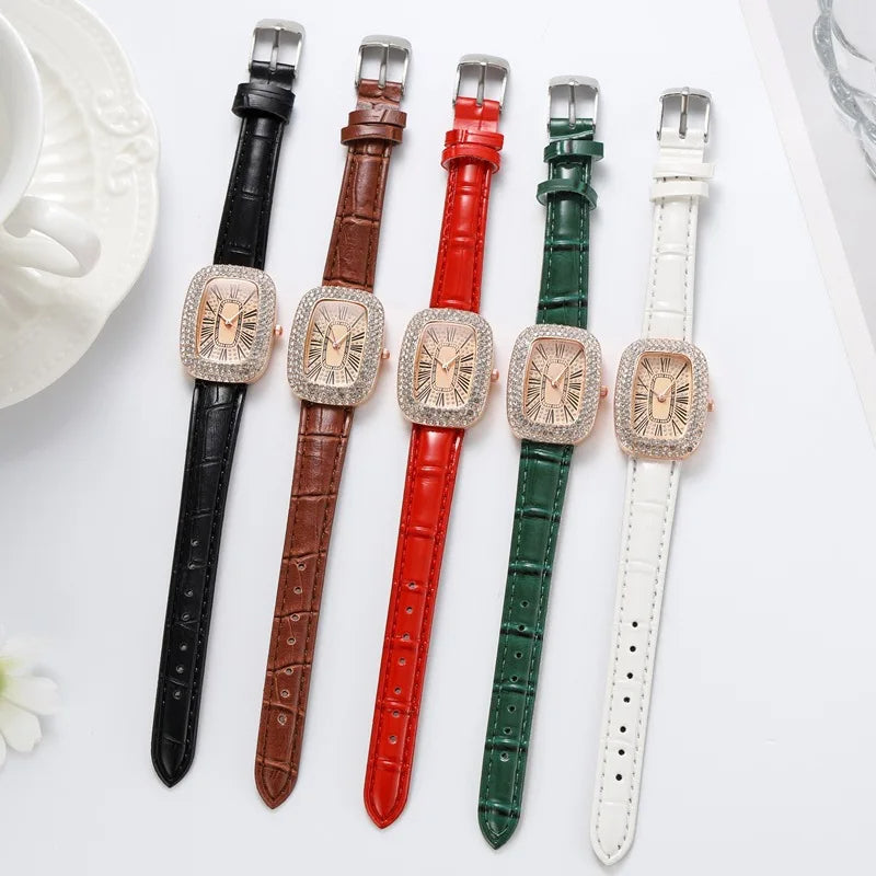 Women's Rhinestone Quartz Watch with Leather strap Perfect Gift