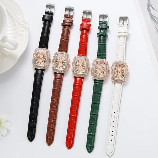 Women's Rhinestone Quartz Watch with Leather strap Perfect Gift