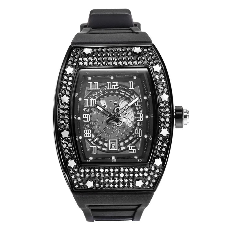 Men's Luxury Rhinestone Manual Watch