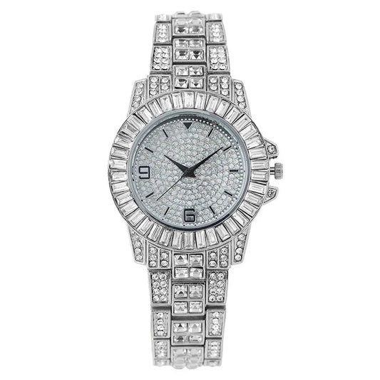Slim Iced Out Rhinestone Watch Unisex