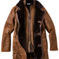 Brown Fur Double Shearling Leather Coat