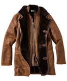 Brown Fur Double Shearling Leather Coat