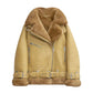 Women's Notch Faux Shearling Moto Leather Jacket-Women Shearling Jacket-Premium Leather Store