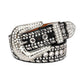 Diamond Rhinestone and Silver Studs Belt With Black Strap