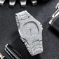 Men's Hip Hop Iced Out Quartz Watch with Stainless Steel Band