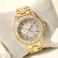 Elegant Women's Quartz Watch with Full Diamond Design