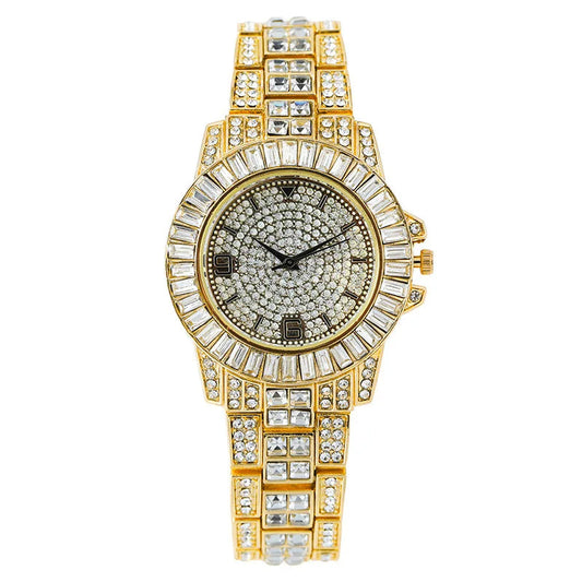 Slim Iced Out Rhinestone Watch Unisex