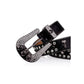 Skull Buckle Black Strap With Black & Crystal Studded Rhinestone Belt