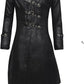 Black Gothic Steampunk Long Leather Trench Coat