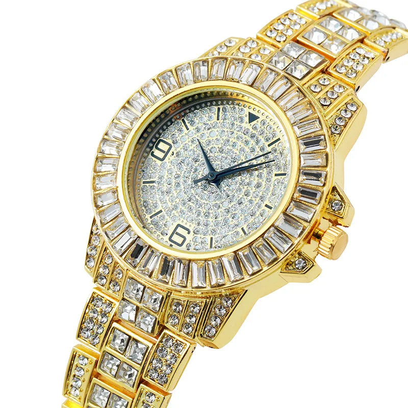Slim Iced Out Rhinestone Watch Unisex