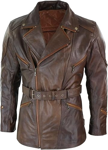 Brown Quarter Length German Motorcycle Leather Coat