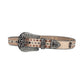 Skull Buckle Beige Strap With Brown & Crystal Studded Rhinestone Belt