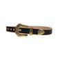 Black Strap With Gold Studded Rhinestone Belt
