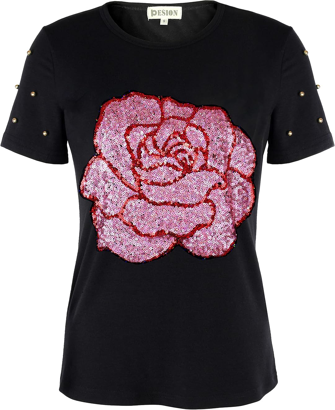 Flower Print Rhinestone Shirt