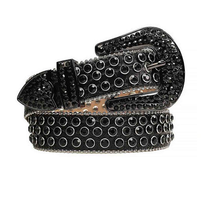 All Black Rhinestone Belt
