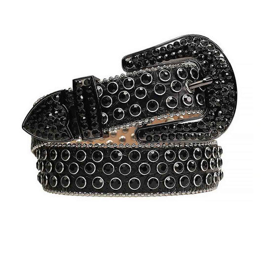 All Black Rhinestone Belt