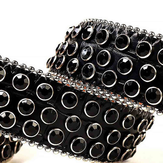 All Black Rhinestone Belt