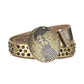 Globe Buckle With Gold & Black Studded Rhinestone Belt