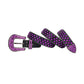 Black Strap With Purple Studded Rhinestone Belt