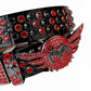 Black & Red Angel Wings Buckle Rhinestone Belt with Black Strap