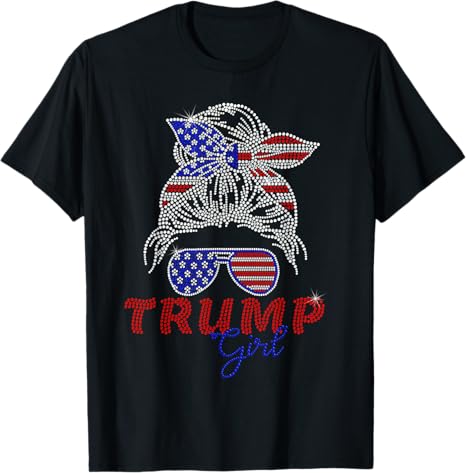 Trump Girl Printed Rhinestone Shirts