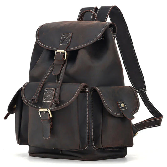 The Vacationer Leather Backpack-Leather backpacks-Premium Leather Store