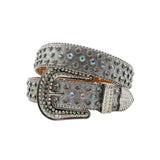 Silver Strap with Rainbow Crystals Rhinestone Belt