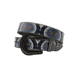 Black Buckle Eye Catching Strap With Studdent Rhinestone Belt